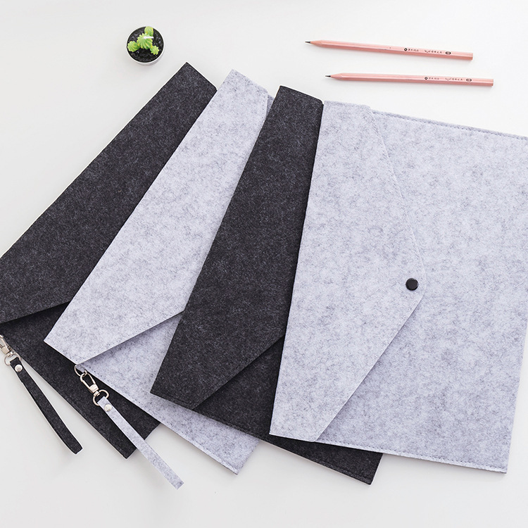 Picture of Felt File Bag A5 File Bag Large Capacity File Bag A4 Snap Briefcase Felt Bag Storage Advertising Customization