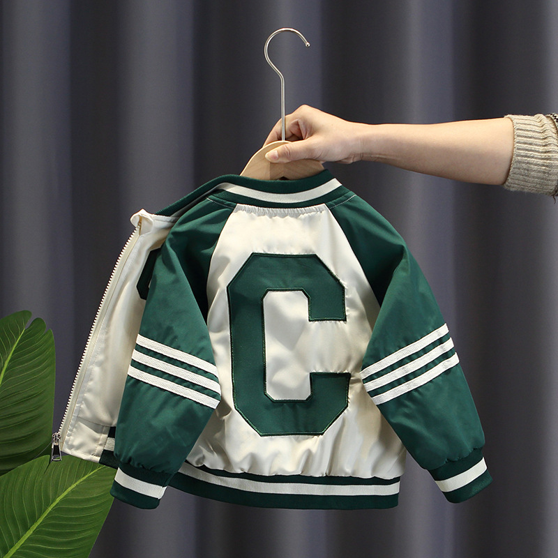 Picture of 2637 Children's Clothing Boys Tops Spring and Autumn 2025 New Korean Style Little Boy Tops Top Baby Baseball Uniform