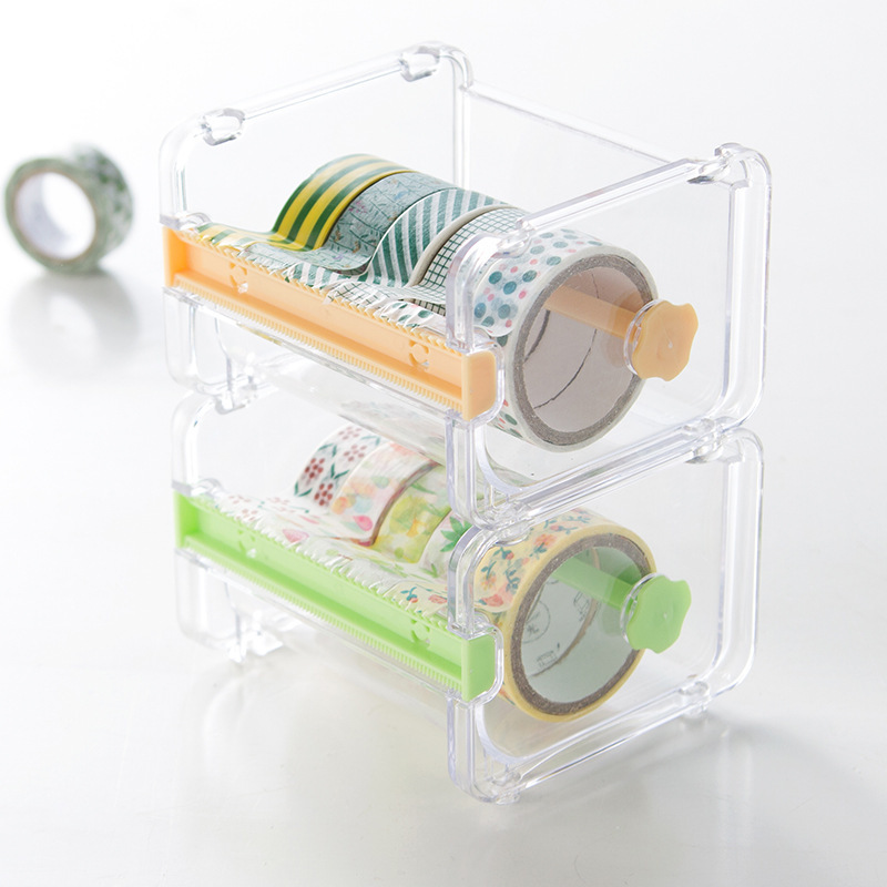 Picture of Cross-border office and paper tape cutter creative tape storage box student hand account tape sub-packing cutting clip