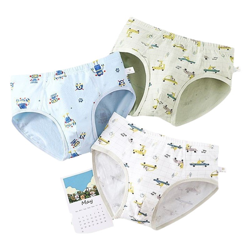 New children's Tree Children's cotton cartoon non-clip pp baby briefs baby boys' close-fitting underwear