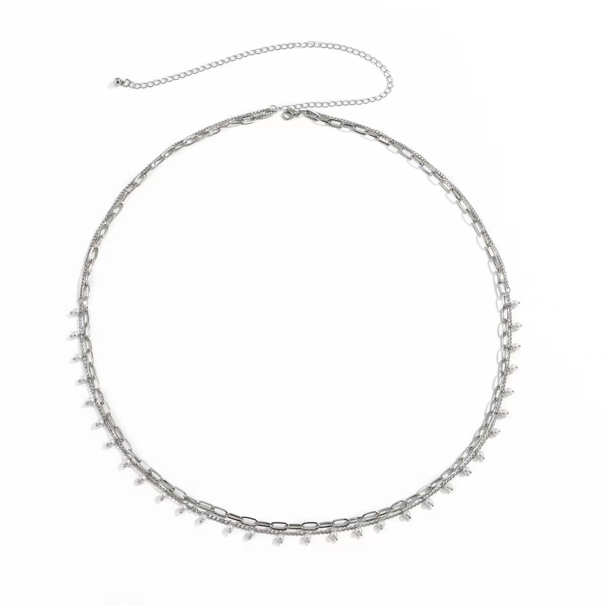 Picture of Small fragrant style temperament imitation pearl waist chain retro multi-layer chain geometric body chain Europe and the United States cross-border