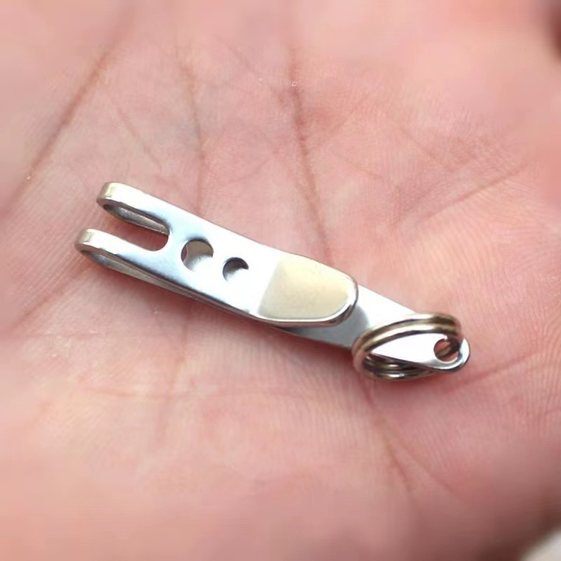 Picture of Fox Small size stainless steel 8-word buckle with lock anti-theft S buckle key chain travel bag buckle