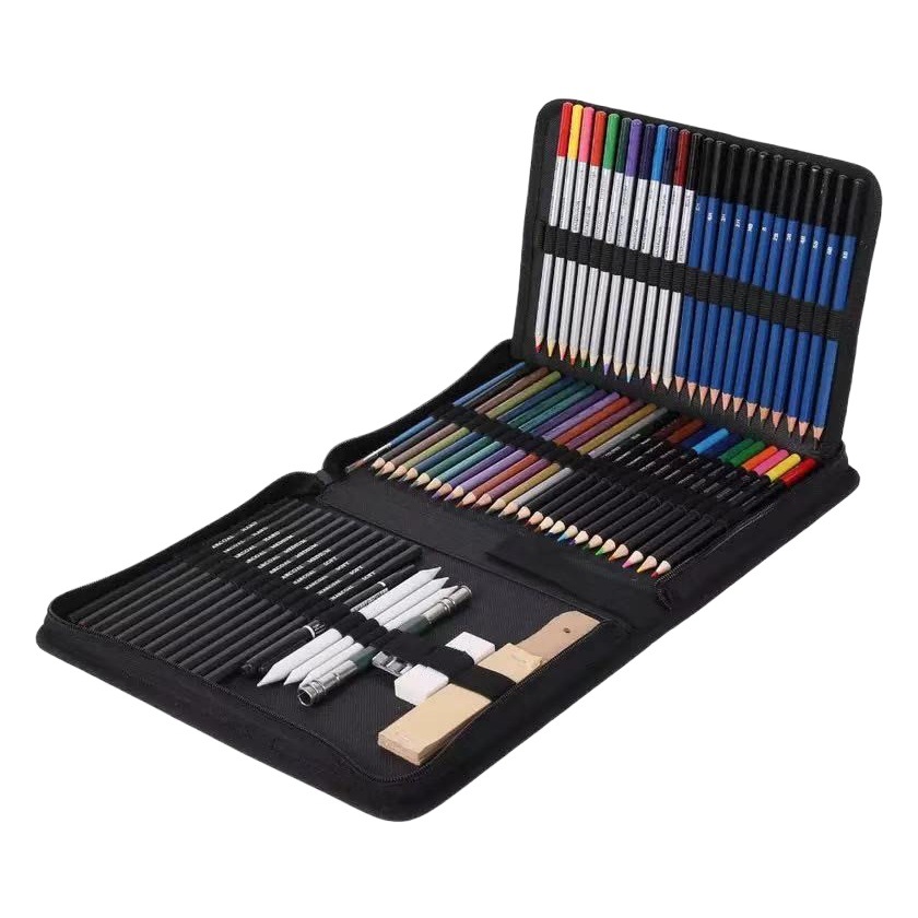 71 pieces suit new painting suit metal color lead water soluble color pencil suit art sketch drawing tool