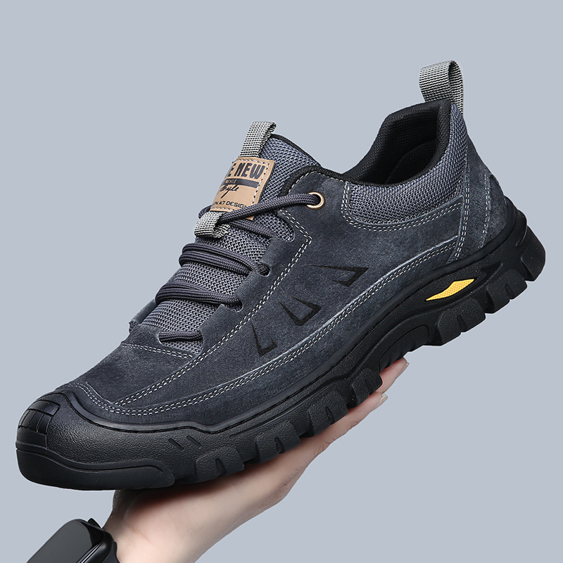 2025 Spring and Autumn Men's Shoes Genuine Leather Men's Outdoor Hiking Shoes Men's Non-Slip Wear-Resistant Casual Leather Shoes Men's Sports Shoes