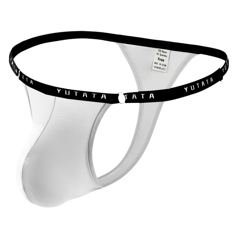 Foreign trade soft and smooth breathable low waist bag U convex men's sexy underwear sexy low waist men's thong B613