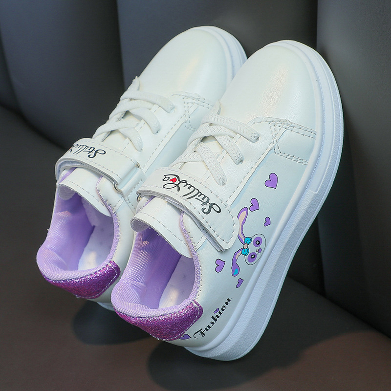 Picture of 2025 Spring and Autumn New Children's White Shoes Girls Student Flat Casual Sports Shoes 3-12 Years Old Running Shoes Sneakers