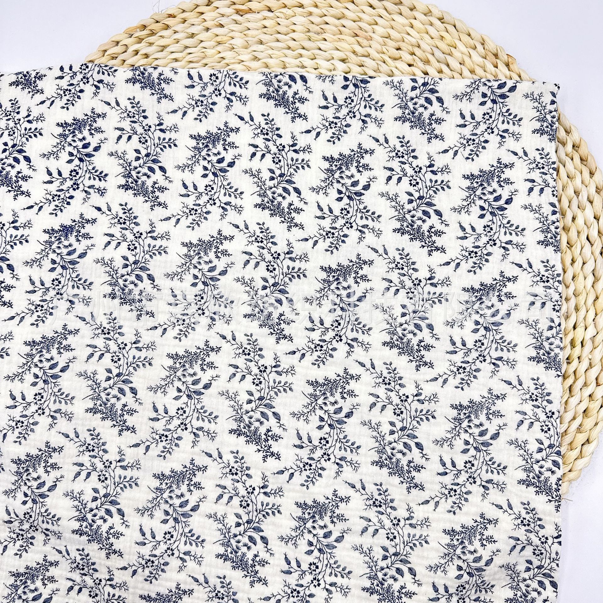 Double Yarn Fabric Plain Fine Cloth Baby Fabric Cartoon Fresh Style Small Floral Print Children's Wear Pajamas Fabric