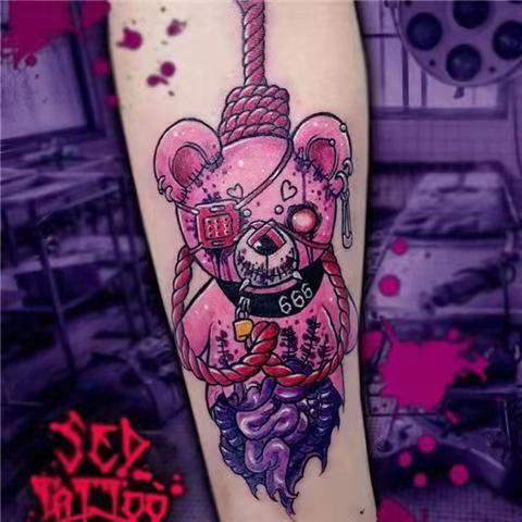 Picture of Diablo Tattoo Sticker Women's Waterproof Lasting European and American Violence Lori ins Cute Cartoon Flower Arm Non-Reflective Anti-Han
