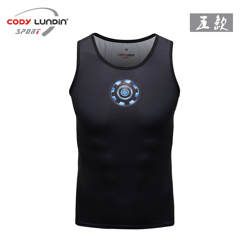 Picture of Men's sports vest fitness tight running training Digital printed breathable vest light elastic