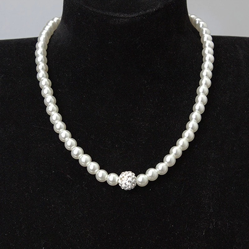 Picture of Cross-border jewelry new bridal sweater chain necklace set diamond artificial pearl necklace earring bracelet set