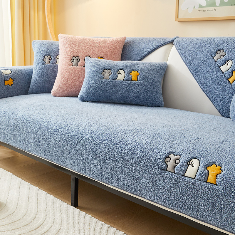 Picture of Lamb Velvet Winter Sofa Cushion Non-Slip Cushion 2025 New All-Inclusive Sofa Cover Full Cover Cloth Wholesale Soft