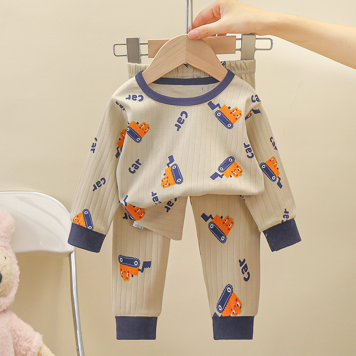 Picture of Children's Pure Cotton Underwear Set, New Autumn Style, Boys' Autumn Clothes and Pants, Baby Pajamas, Girls' Loungewear, Children's Clothing