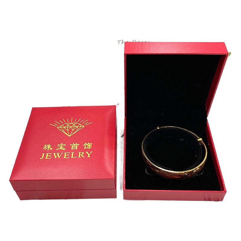 Leather-filled paper right angle jewelry box jewelry box jewelry box ring pendant jewelry box bracelet necklace packaging box spot