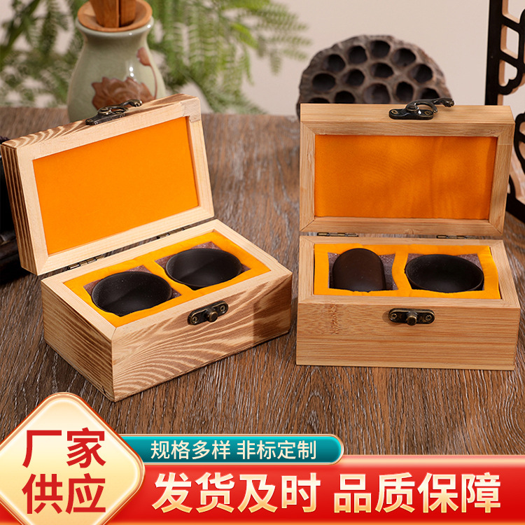 Solid Wood Flip Tea Cup Box Light Luxury Wooden Tea Set Gift Box Tea Cup Teapot Packaging Wooden Box Storage Box