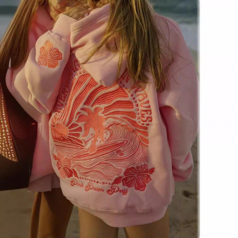 Amazon cross-borderEVERYTHINGCOMESINWAVESHoodieCHASINGSUNSETSSweatshirt