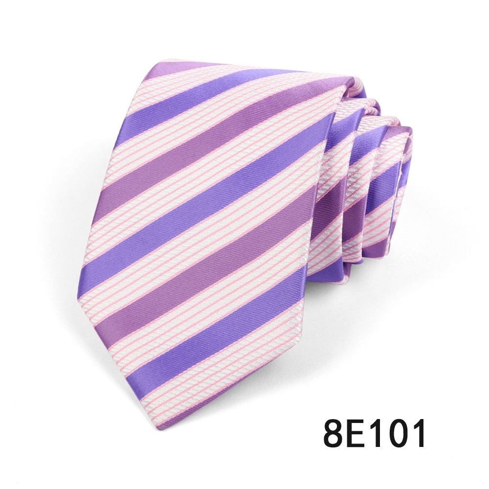 Picture of Men's Tie Business Casual Stripesd Tie 8cm Polyester Jacquard Embroider Print Tie Wholesale Formal Wear