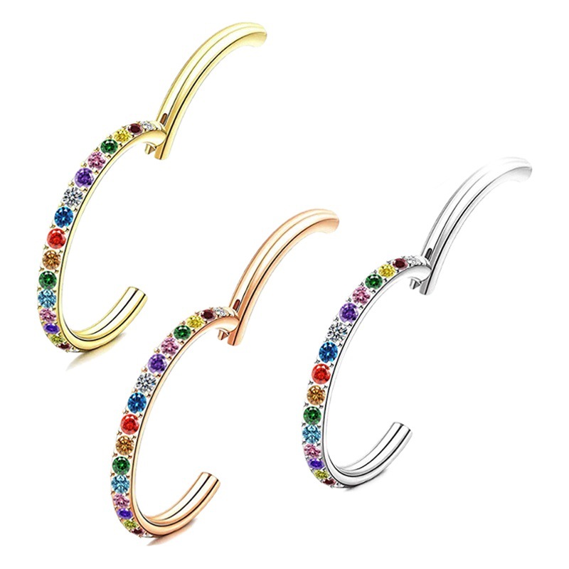 2022 Explosions Nose Ring Earring Ear Bone Nail G23 Titanium Nose Ring Interface Circle Cross-border Exclusive for Punk Jewelry