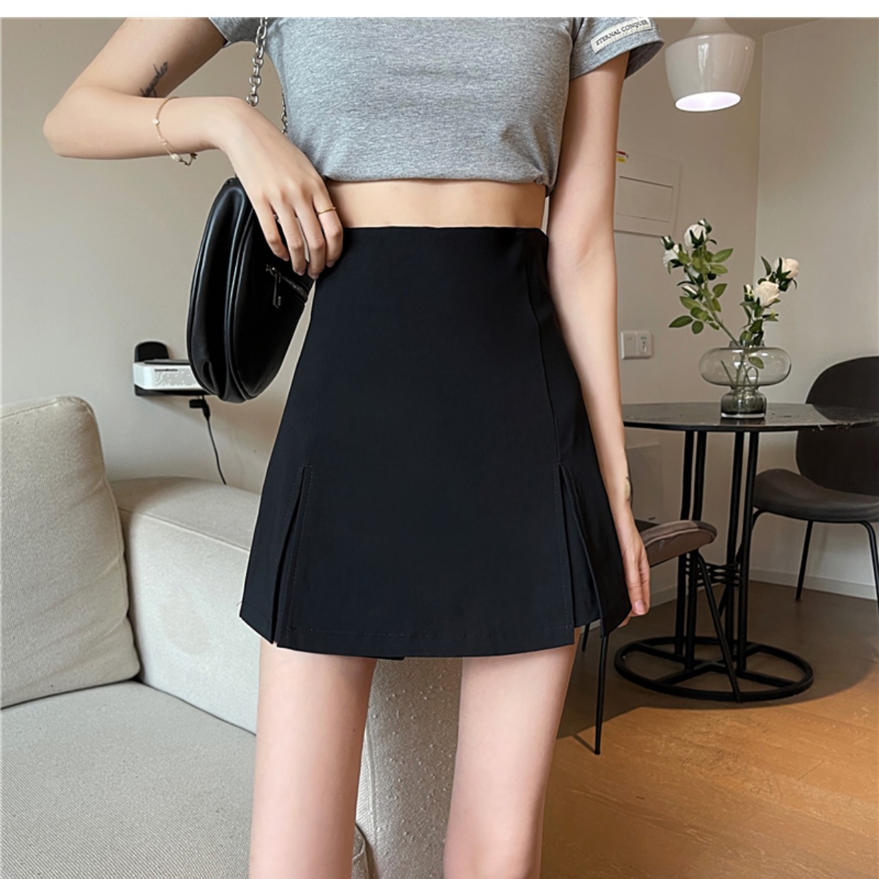 Split Skirt Women's Summer 2023 New High Waist Small A- Line Half Skirt Hot Girl Wearing Hip Skirt