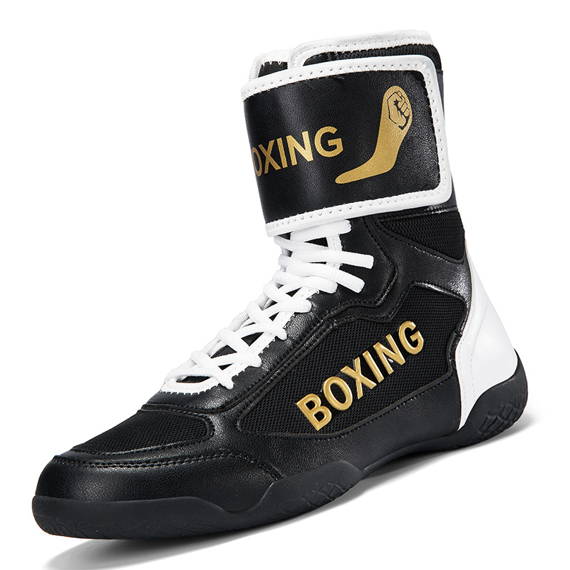 Boxing Shoes for Men and Women Ultra Light Comprehensive Training Fitness Shoes Sports Sanda Fighting Tide High and Low Helping Boots Wrestling Shoes