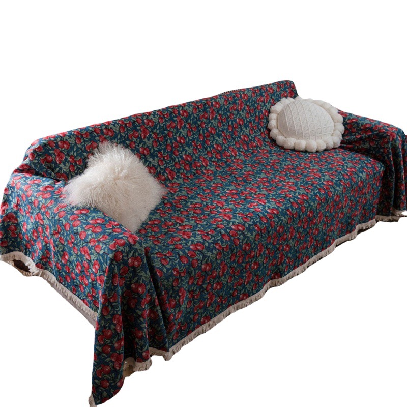 Sofa Towel Non-Slip Dirt-Resistant Sofa Cover Cloth One-Piece Jacquard Tassel Sofa Cushion Four Seasons Fabric American Style Retro