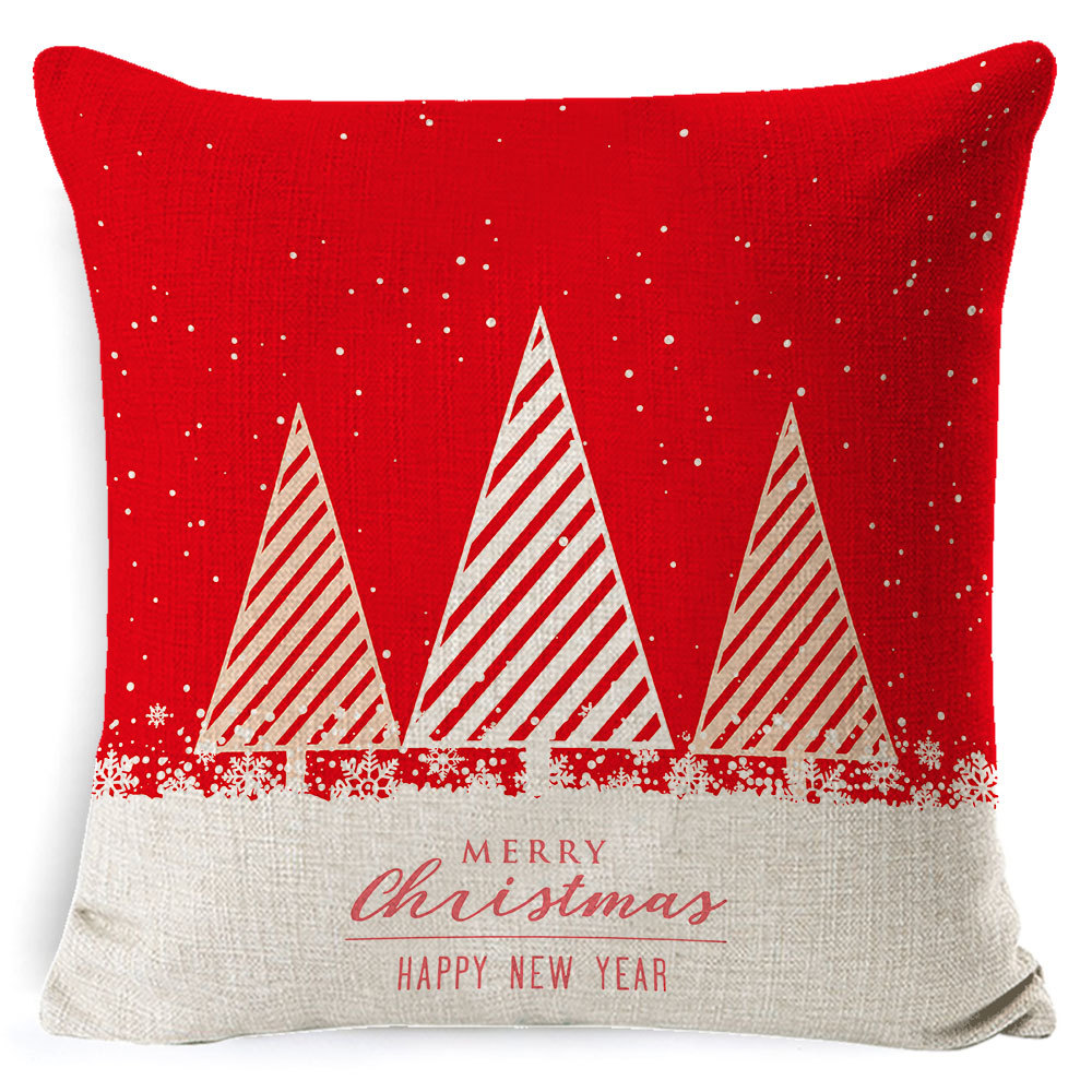 Picture of Christmas Pillow Case Linen Super Soft Peach Leather Printed New Amazon Household Products Cushion Pillow Case Custom