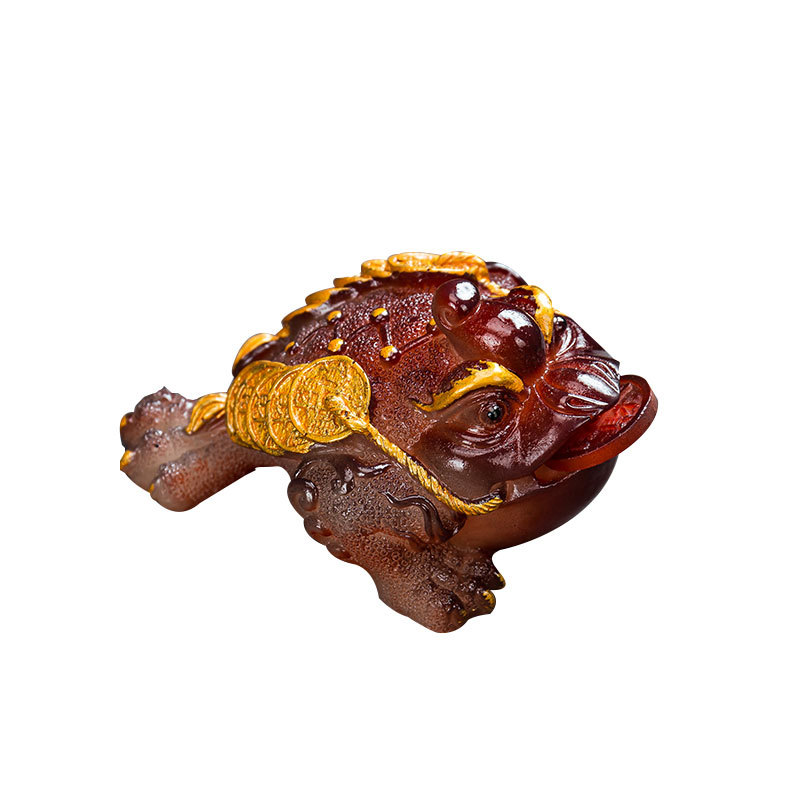 Picture of Golden Toad Color-changing Tea Pet Ornaments Boutique Tea Tray Tea Table Tea Set Accessories Jewelry Money-making Golden Toad Tea Play