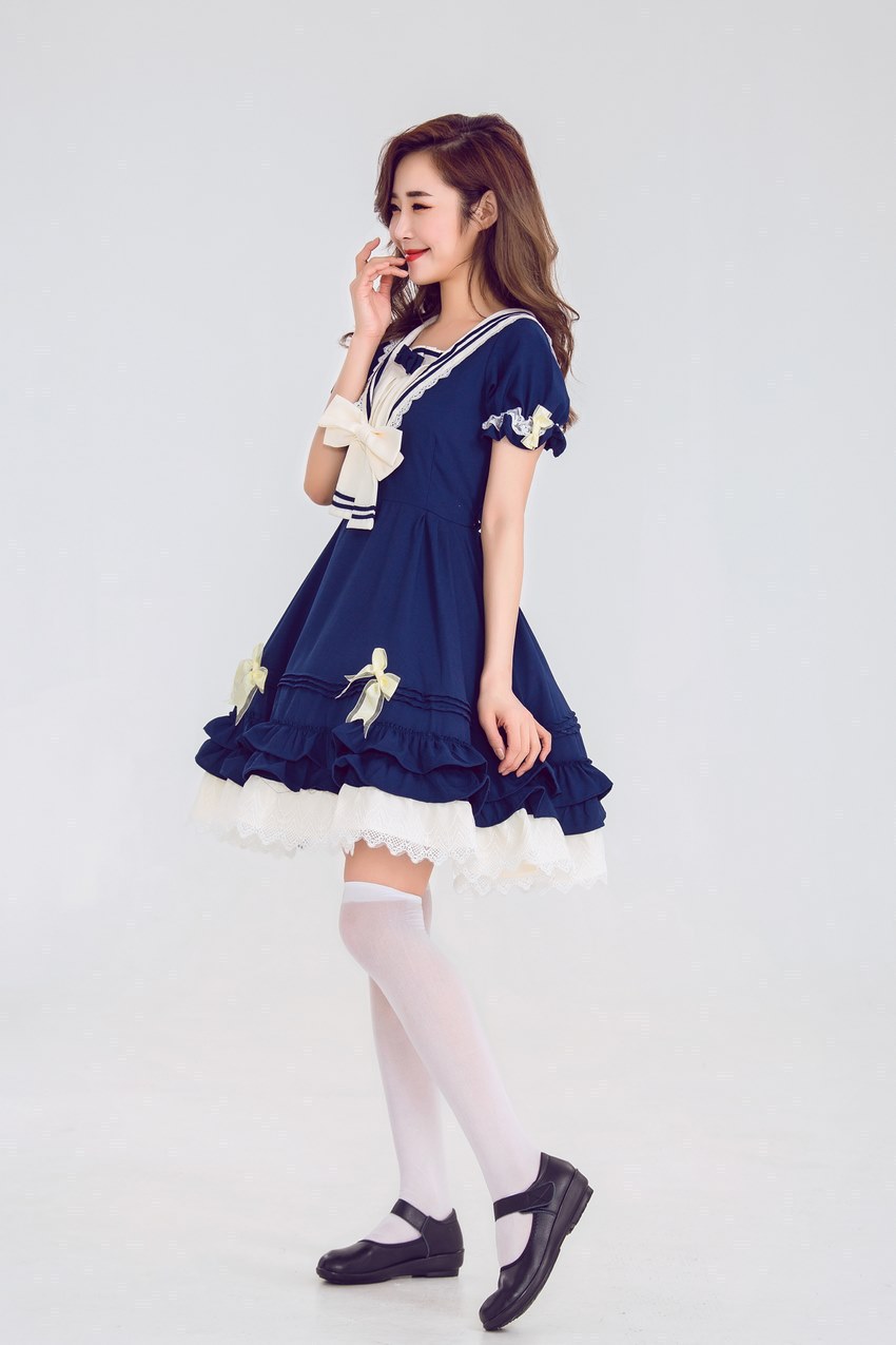 Picture of Anime Lolita Dress Rhine Sail Shadow Summer Navy Suit Academy Style Daily cospaly Princess Dress