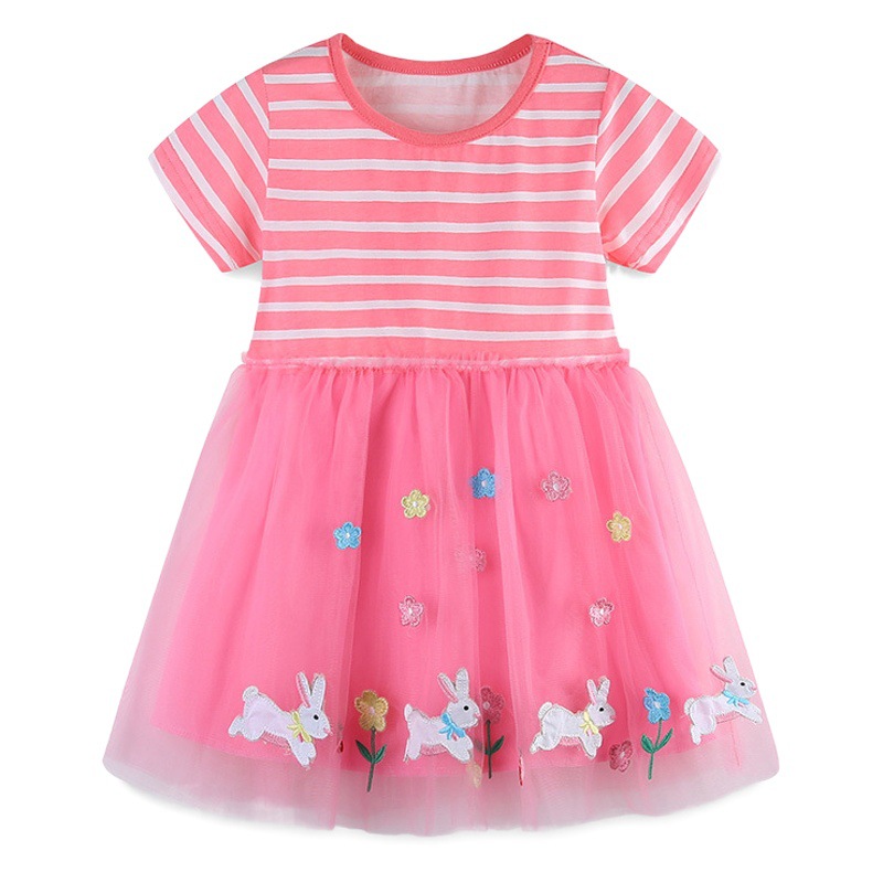 Picture of Cross-border Supply of Girls dress 2025 Summer European and American Style Cartoon Embroidered Princess Skirt Children's Fashion Veil Skirt