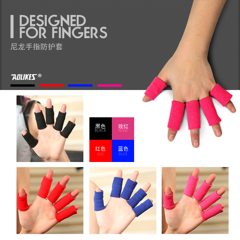Manufacturers supply a large number of nylon finger protection blue finger protection black finger protection knitted basketball finger protection