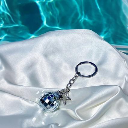 Cross-border Mirror Ball Keychain Pendant DISCO Disco Reflective Mirror Laser Ball Pendant