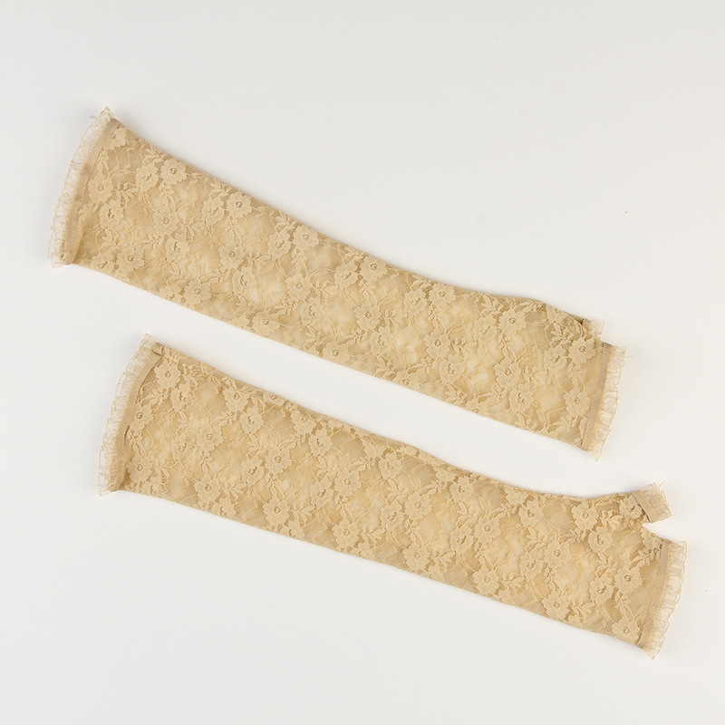 Picture of Factory Lolita Hand Sleeves Long Lace Gloves Sun Protection Sleeves Sexy Sexy Thin Fingerless Arm Sleeves Wholesale