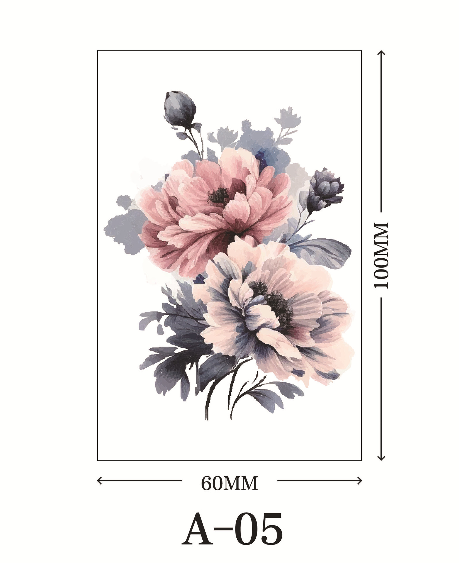Picture of New cross-border rose flower tattoo stickers small fresh net red color tattoo stickers factory wholesale waterproof and durable