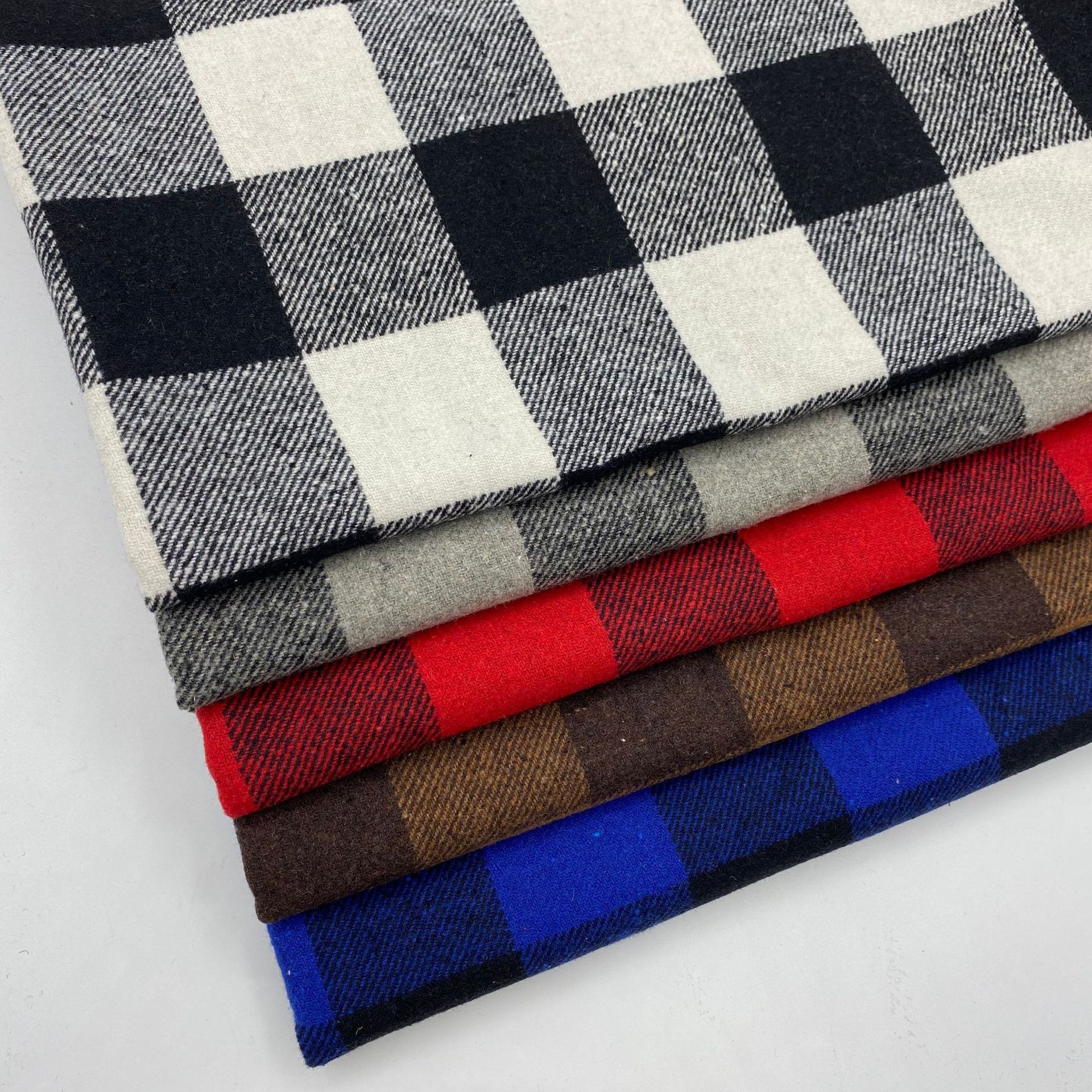 Woolen Plaid Thin Twill Plaid Fabric Chaoyang Plaid Shoes and Hats Fabric