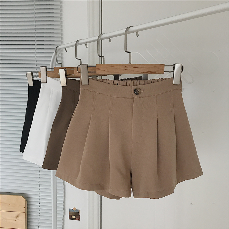 Picture of White Casual Suit Shorts for Women 2024 New Summer Thin Small High-Waist Slim A-Line Wide-Leg Hot Pants