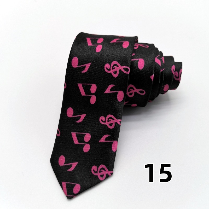 Picture of Ultra-narrow 5cm printed tie leopard print hand-tied unisex casual tie