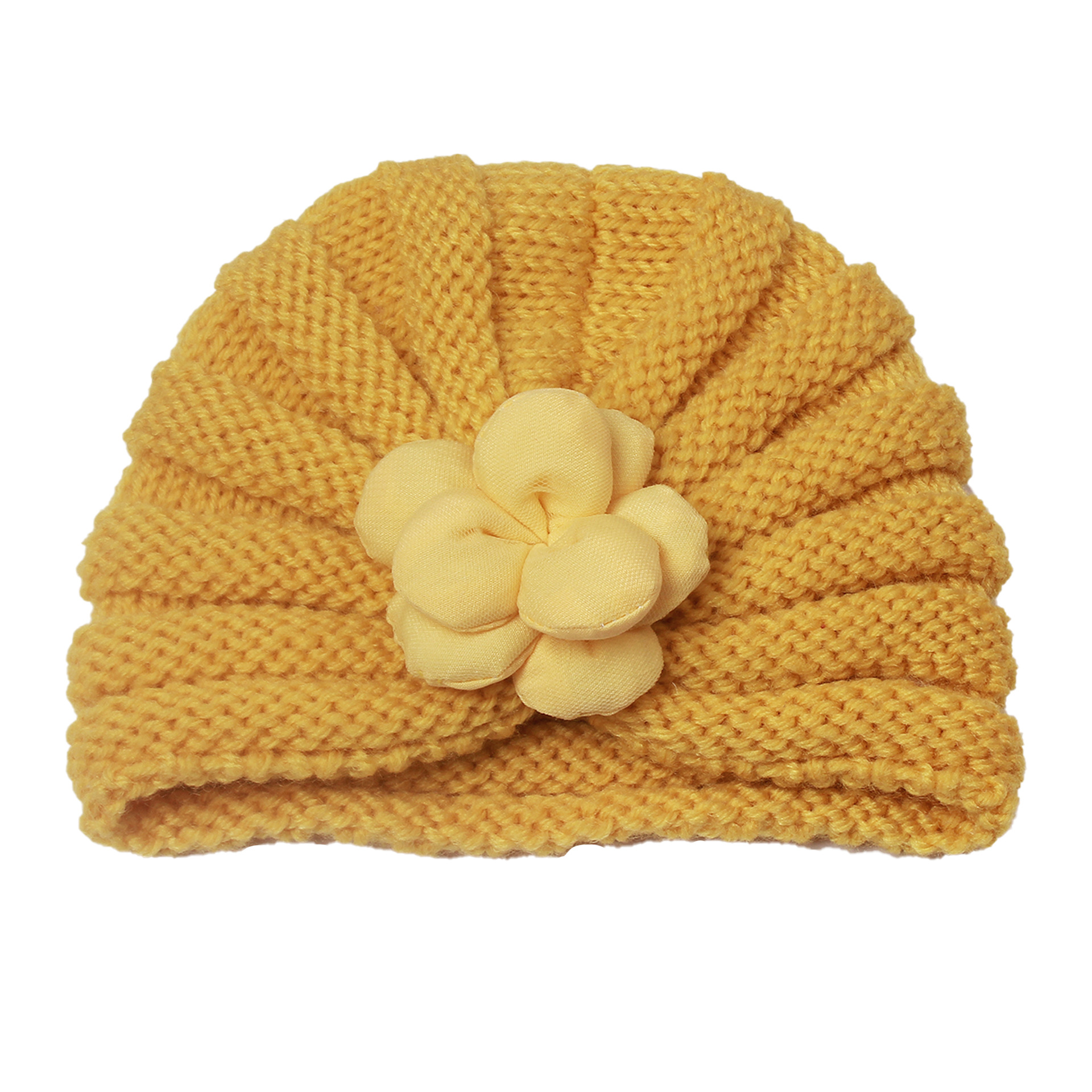 Picture of European and American autumn and winter New Baby fetal hat cute baby three-dimensional flower knitted hat children warm hat
