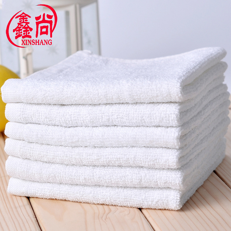 Wholesale White Cotton Small Square Towel 30*30 Hotel Aviation Napkin Disposable Small Towel Embroidered Logo Customization