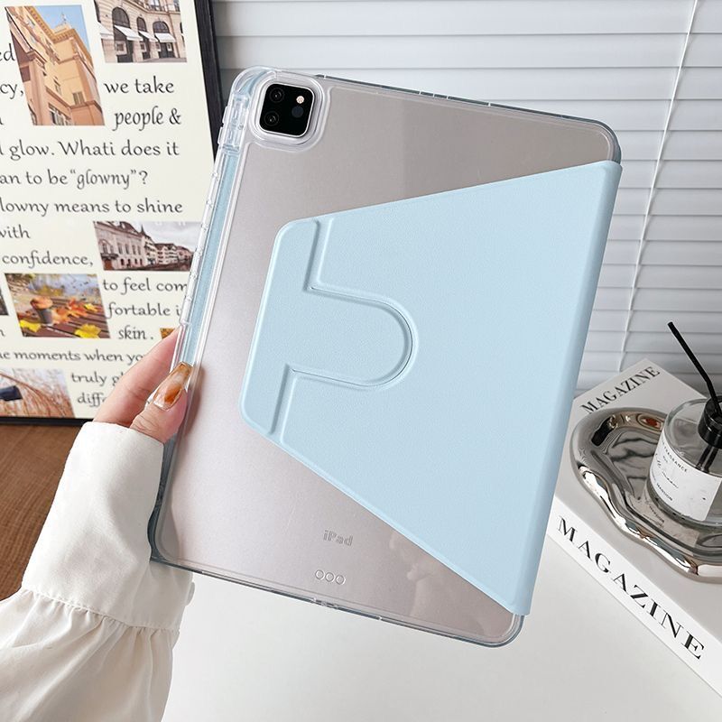 Picture of iPad2024 rotating protective cover air4/5 flat shell pro11 inch anti-bending 10.2 all-inclusive 9.7 anti-fall transparent
