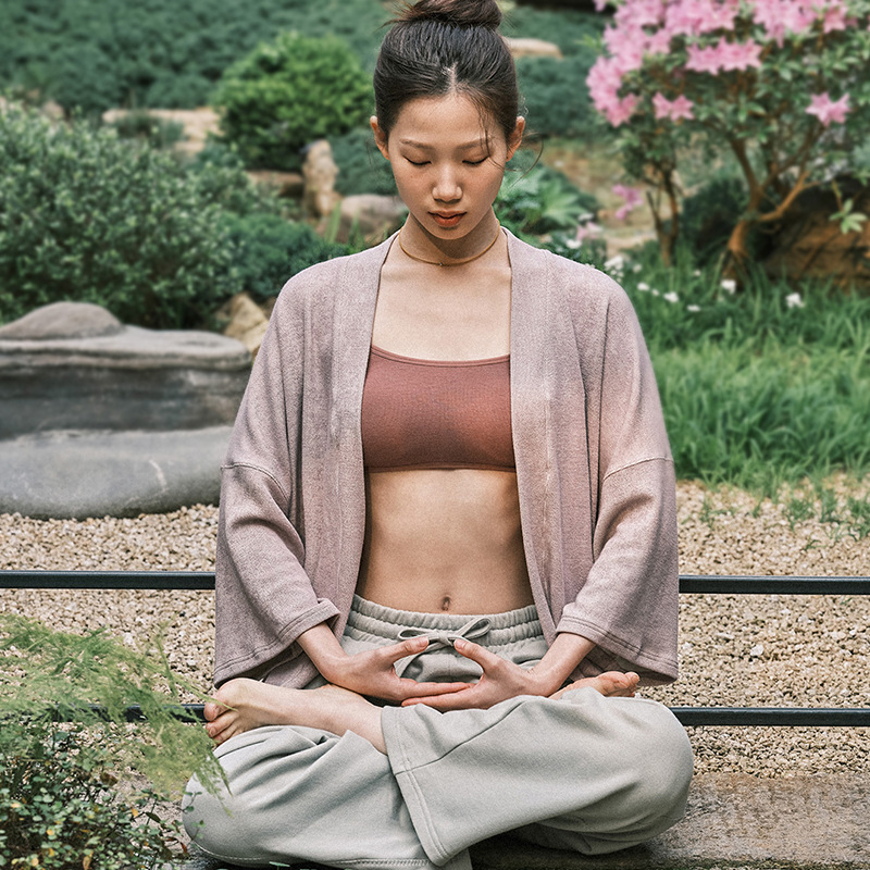 Cardigan meditation yoga coat outdoor travel simple artistic simple meditation yoga clothes top windproof robe for women