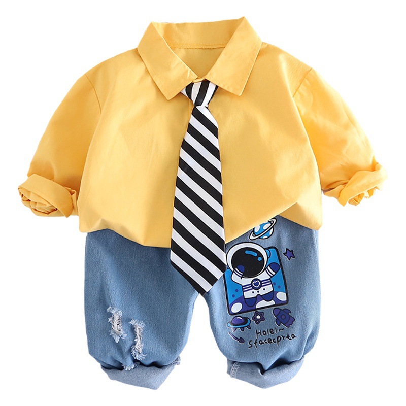 Children's clothing 2023 autumn new suit boys long sleeve clothes spring and autumn 1-5 years old boys children's two-piece suit