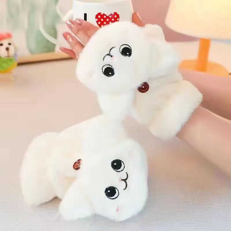 Picture of Gloves for Women in Winter Korean Style Cute Student fleece-lined Thickened Flip-on Cycling Cold-proof Warm Plush Gloves for Men and Women in Winter