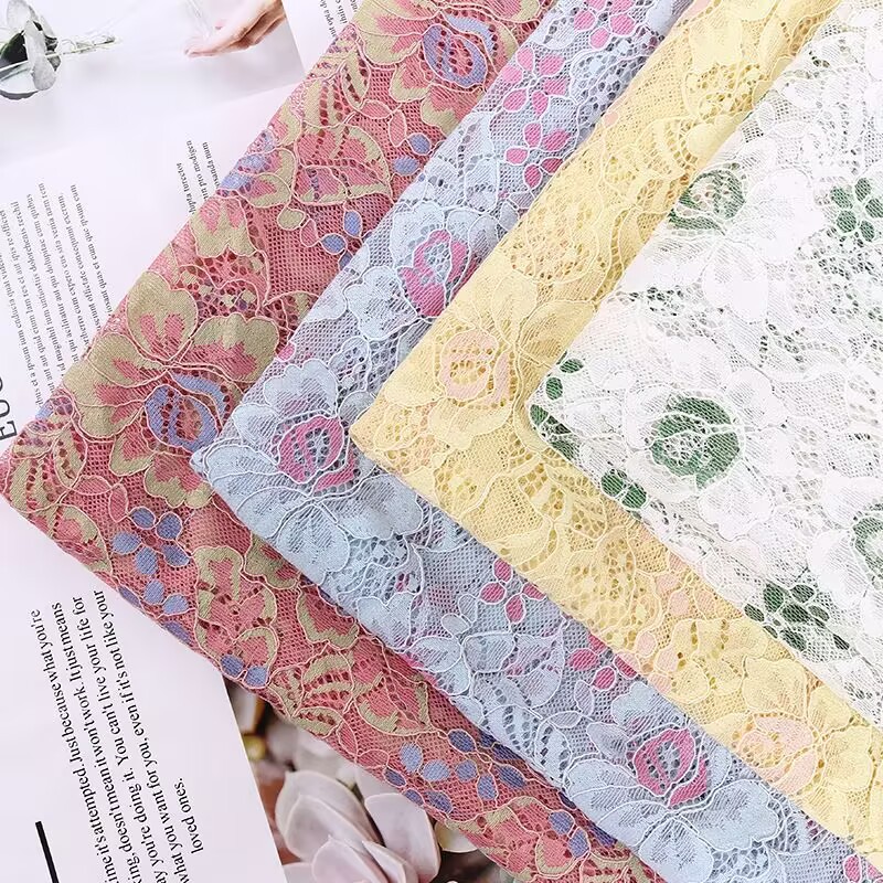 Manufacturer supplies mesh, sply lace fabric, hollow-out women's fashion dress fabric, mesh fabric, flat embroidery