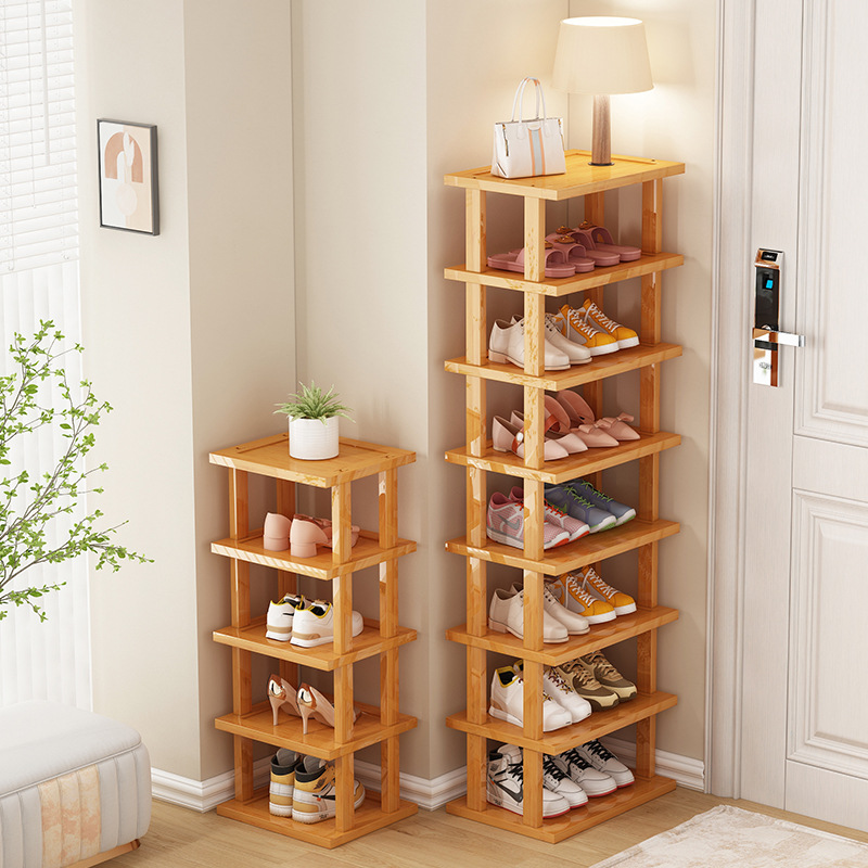 Shoe rack narrow simple home door storage artifact space-saving multi-layer economical Nanzhu shoe cabinet for rental house