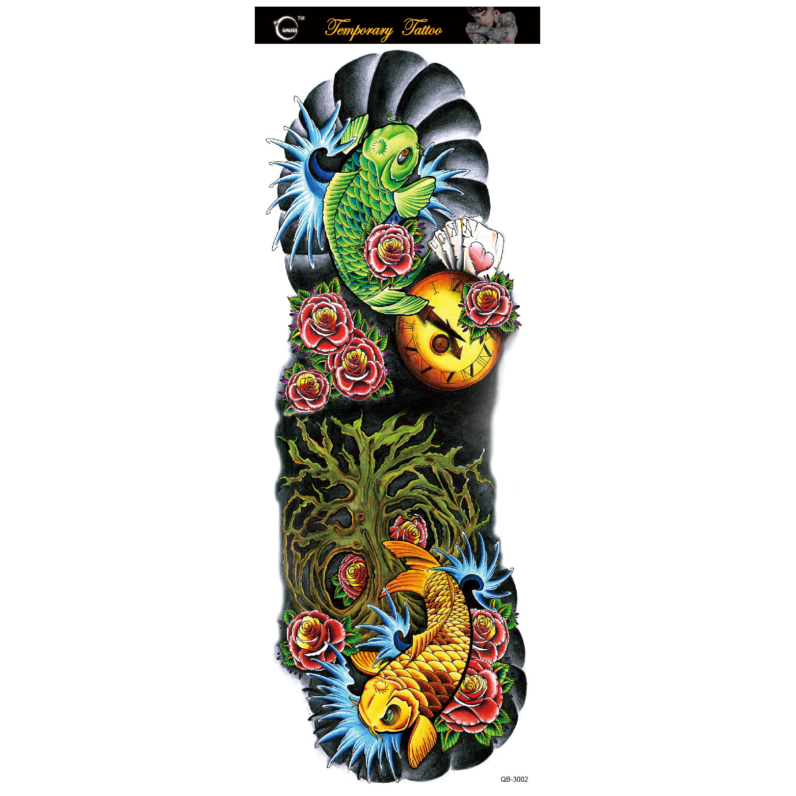 Picture of Large Flower Arm Tattoo Sticker Full Arm Waterproof Tattoo Temporary 400 Optional Full Arm Tattoo Sticker