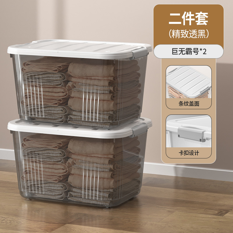 Picture of Transparent Storage Box Plastic Box with Lid Satchel Storage Box Large and Small Clothing Storage Box Organizer Box with Lid