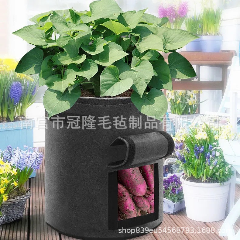Factory wholesale potato bucket US plant bag potato planting bucket felt plant bag non-woven potato planting bucket