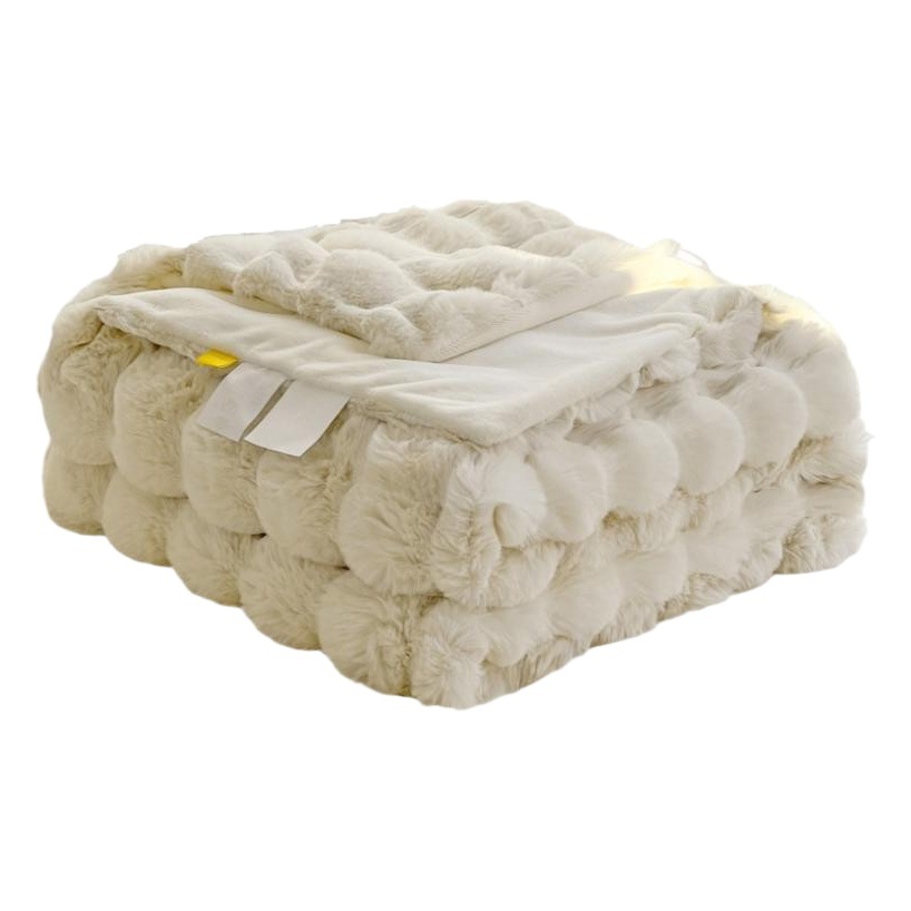 Factory wholesale high-weight rabbit plush blanket autumn and winter thick warm rabbit rabbit plush blanket nap gift blanket