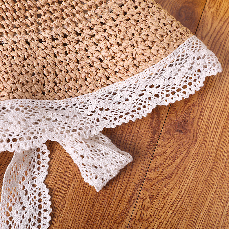 Picture of Simple Lace Edge Children's Hat Fashion Handmade Trendy Hat Ladies Hat Foldable Paper Straw Hat Sun Hat MZ 7584