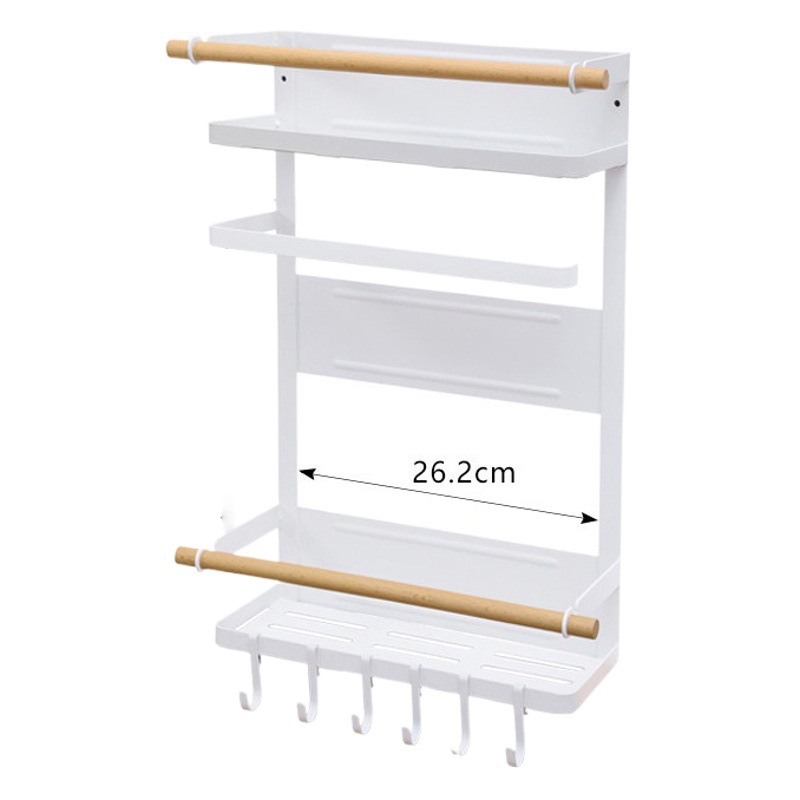 Japanese-Style Refrigerator Magnetic Absorption Storage Rack Side Storage Rack Wall-Mounted Multi-Layer Side Magnet Refrigerator Side Wall Hanger