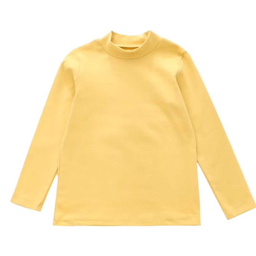 Autumn and winter men's and Children's bottoming shirt solid color long-sleeved T-shirt half-high collar mid-high collar inner wear warm velvet top